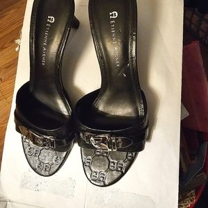 Aigner heels black size7 1/2